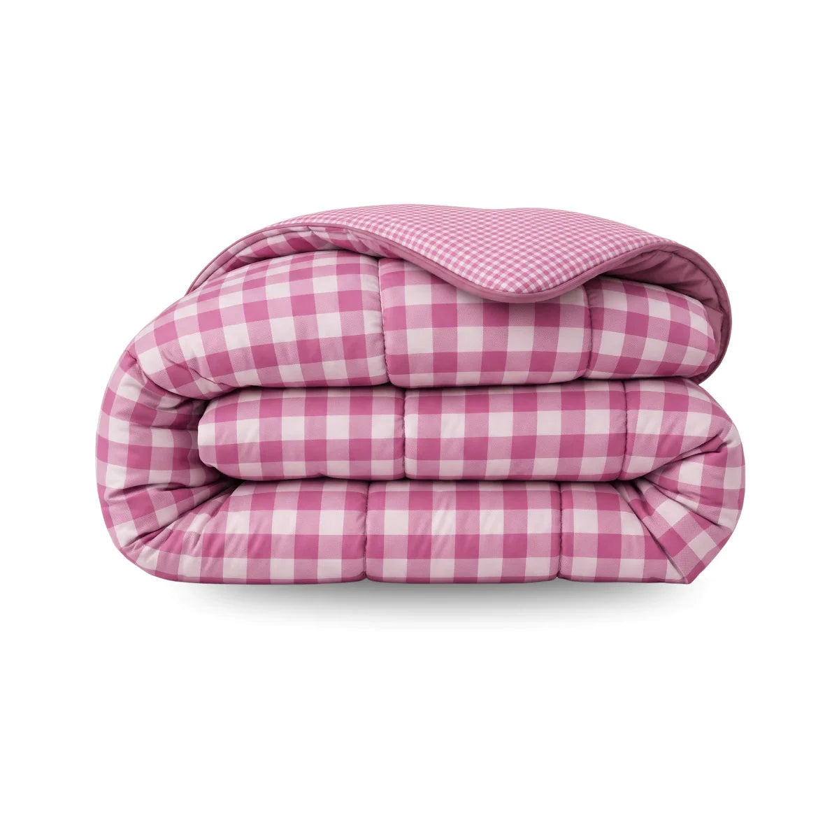 Zelesta Deluxe Design Baumwollsatin Bettdecke - Pink Check