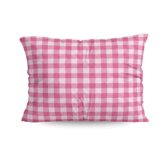 Zelesta Deluxe Design Baumwollsatin Kissenbezüge Set von 2 - Pink Check