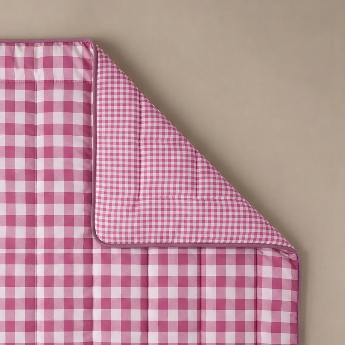 Zelesta Deluxe Design Baumwollsatin Bettdecke - Pink Check
