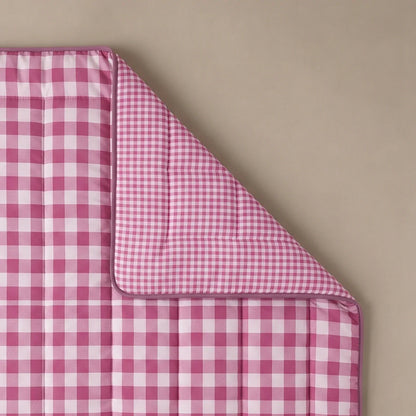 Zelesta Deluxe Design Baumwollsatin Bettdecke - Pink Check