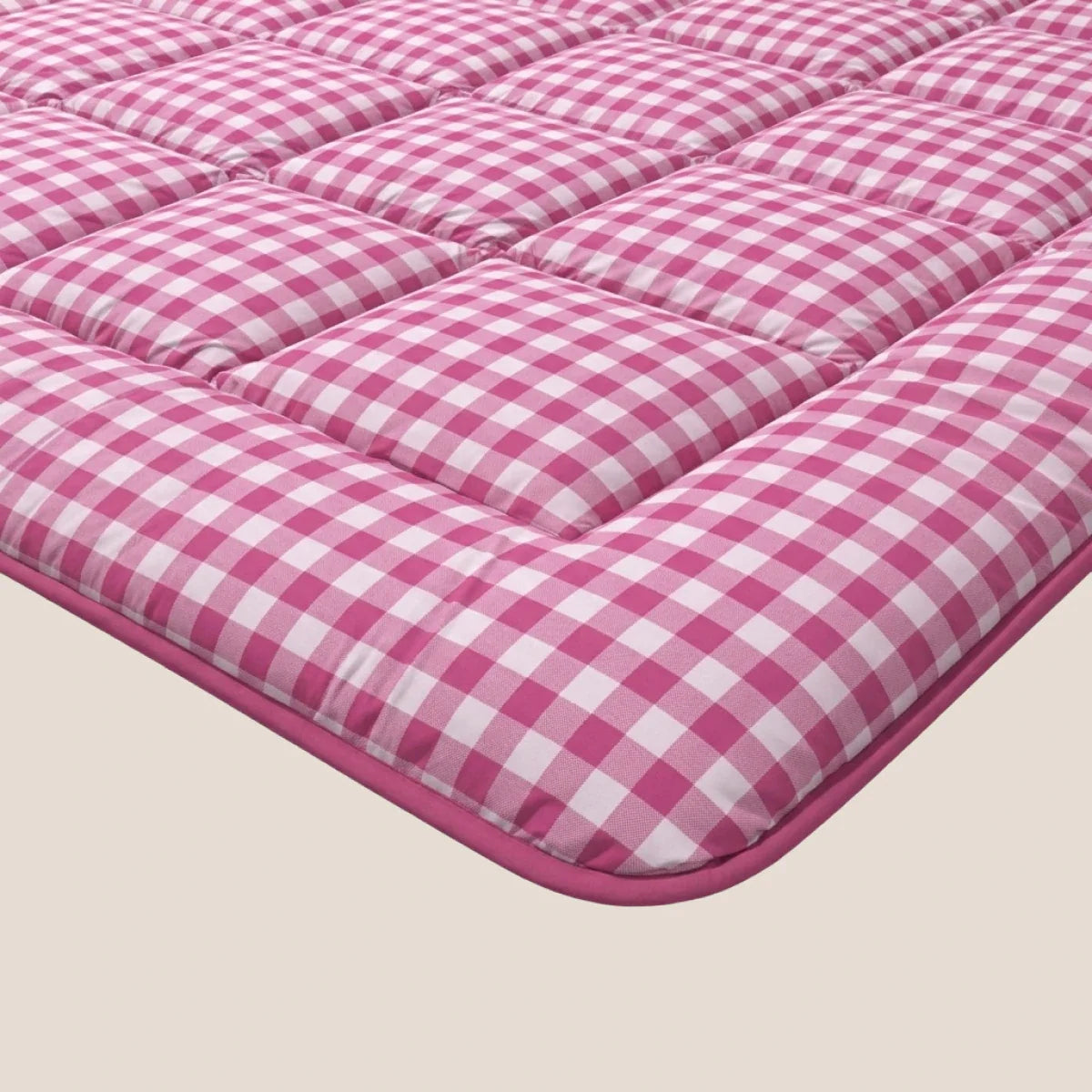 Zelesta Deluxe Design Baumwollsatin Bettdecke - Pink Check