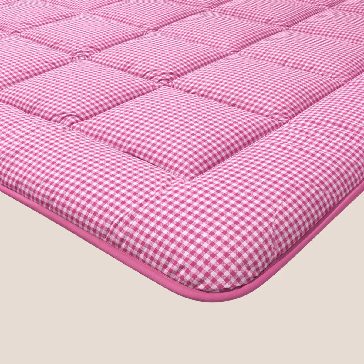Zelesta Deluxe Design Baumwollsatin Bettdecke - Pink Check