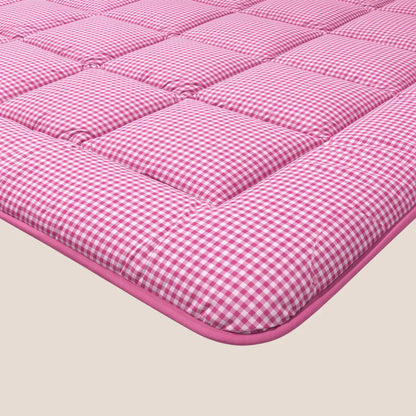 Zelesta Deluxe Design Baumwollsatin Bettdecke - Pink Check