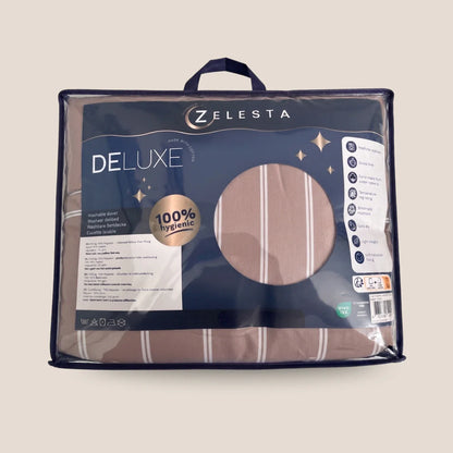 Zelesta Deluxe Design Baumwollsatin Bettdecke - Taupe Stripes