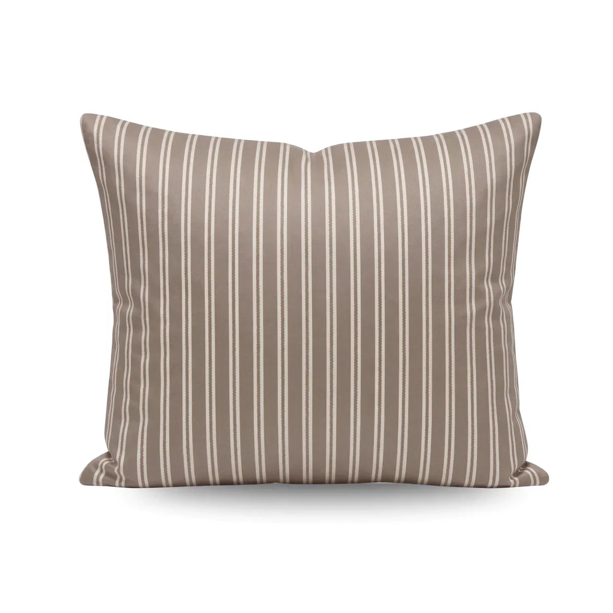 Zelesta Deluxe Design Baumwollsatin Kissenbezüge Set von 2 - Taupe Stripes