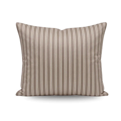 Zelesta Deluxe Design Baumwollsatin Kissenbezüge Set von 2 - Taupe Stripes