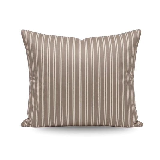 Zelesta Deluxe Design Baumwollsatin Kissenbezüge Set von 2 - Taupe Stripes