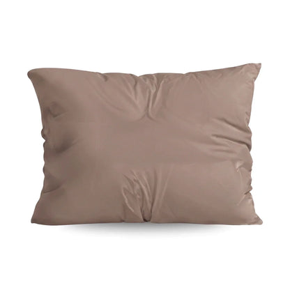 Zelesta Deluxe Design Baumwollsatin Kissenbezüge Set von 2 - Taupe Stripes
