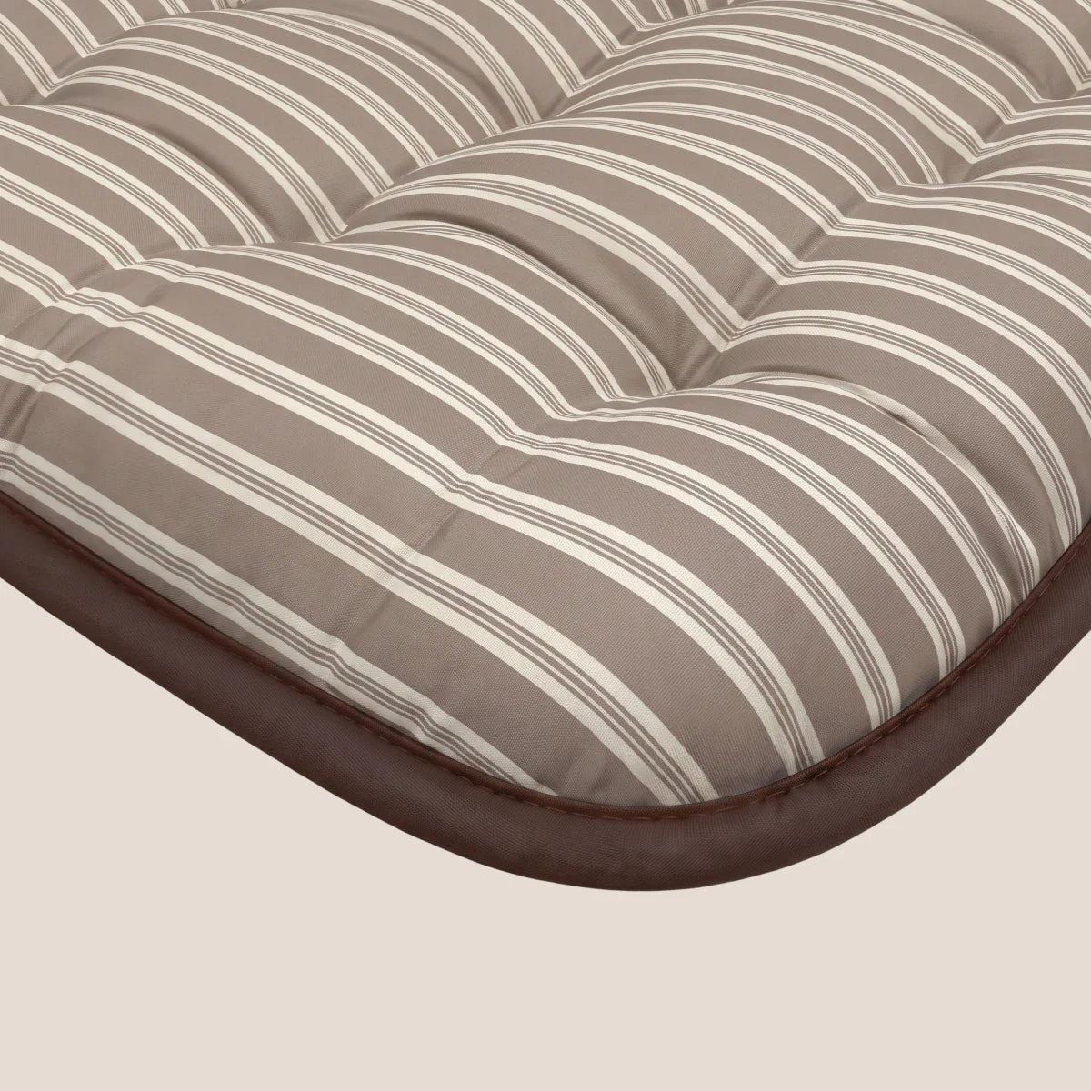 Zelesta Deluxe Design Baumwollsatin Bettdecke - Taupe Stripes