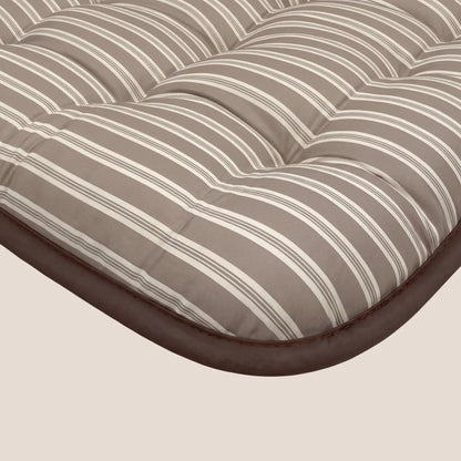 Zelesta Deluxe Design Baumwollsatin Bettdecke - Taupe Stripes