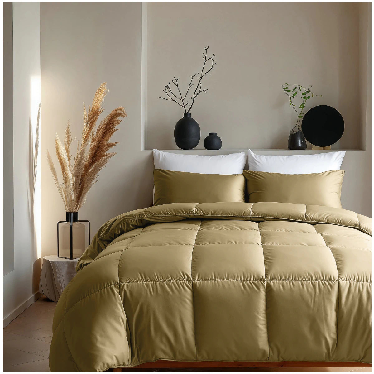 Zelesta Deluxe Uni Baumwollsatin Sommerbettdecke - Ockergelb