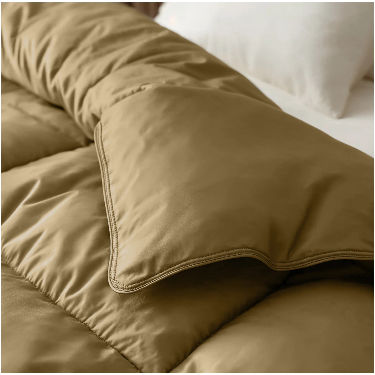 Zelesta Deluxe Uni Baumwollsatin Sommerbettdecke - Ockergelb