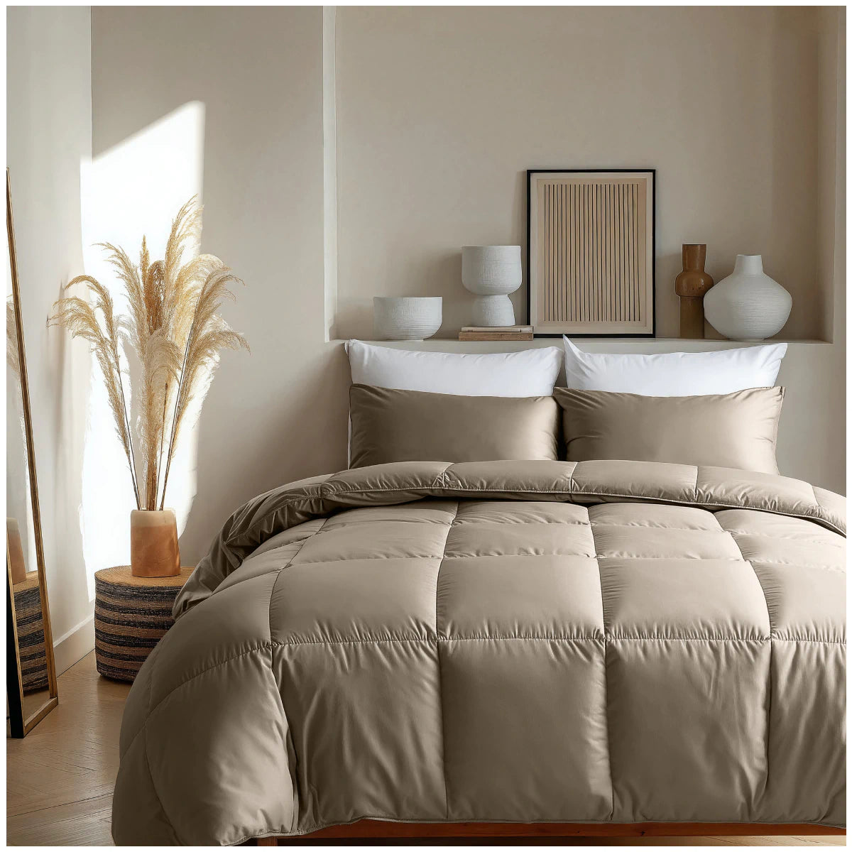 Zelesta Deluxe Uni Baumwollsatin Sommerbettdecke - Walnussbraun