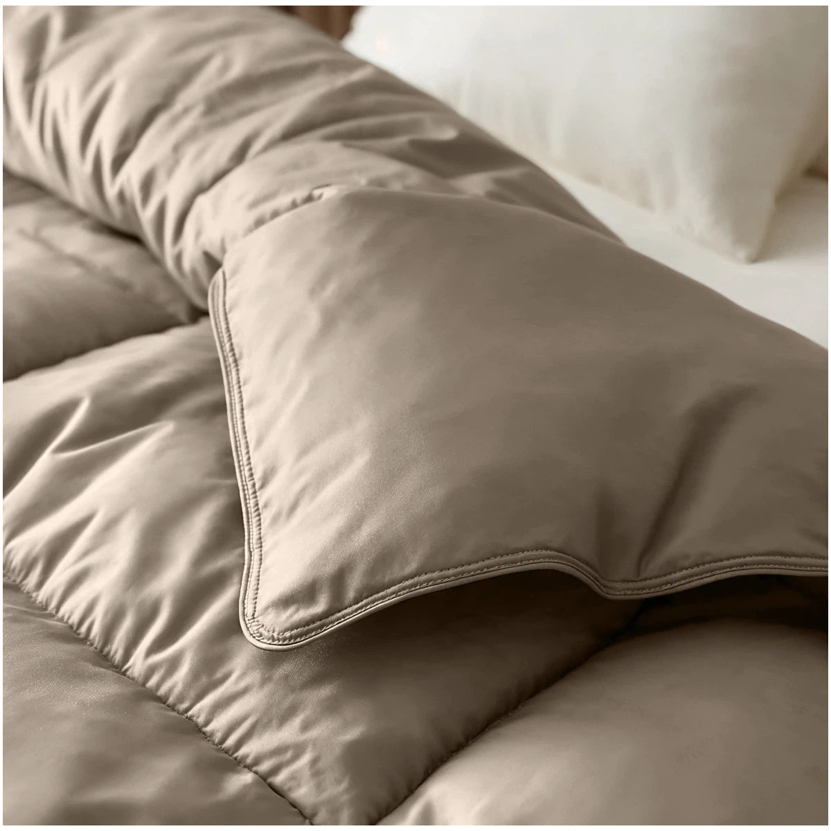 Zelesta Deluxe Uni Baumwollsatin Sommerbettdecke - Walnussbraun