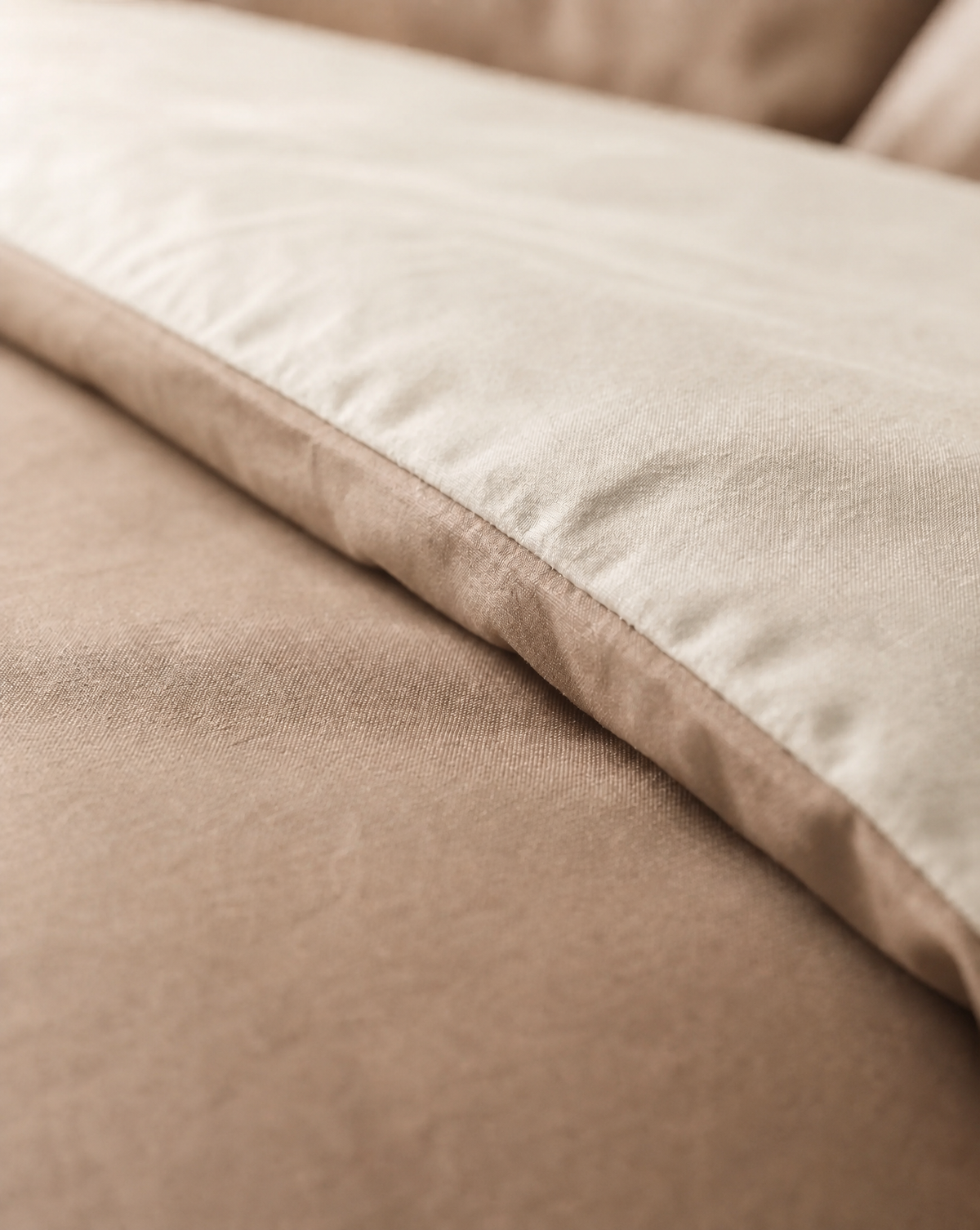 Zelesta Pure Duo No Stitch Baumwolle Bettdecke - Grau & Cremefarben