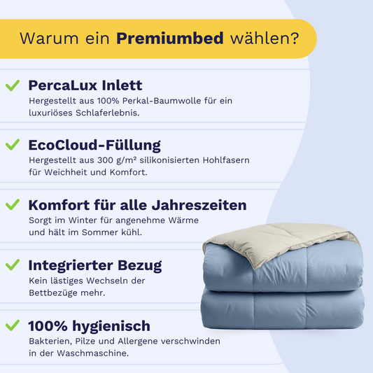 Zelesta Premiumbed Baumwolle - Dream Blue & Cream