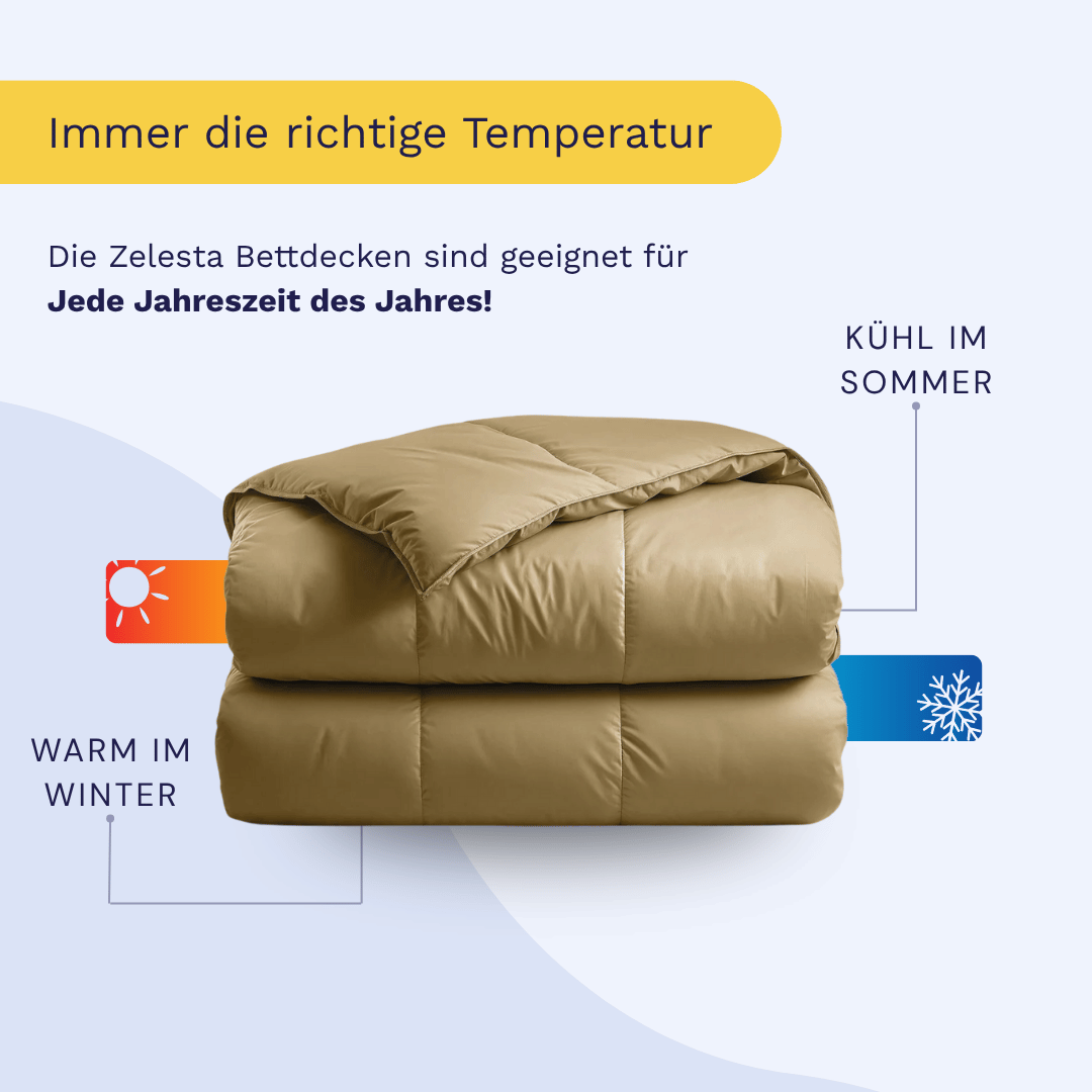 Zelesta Satinbed Baumwolle - Original Oker 200/240x200cm