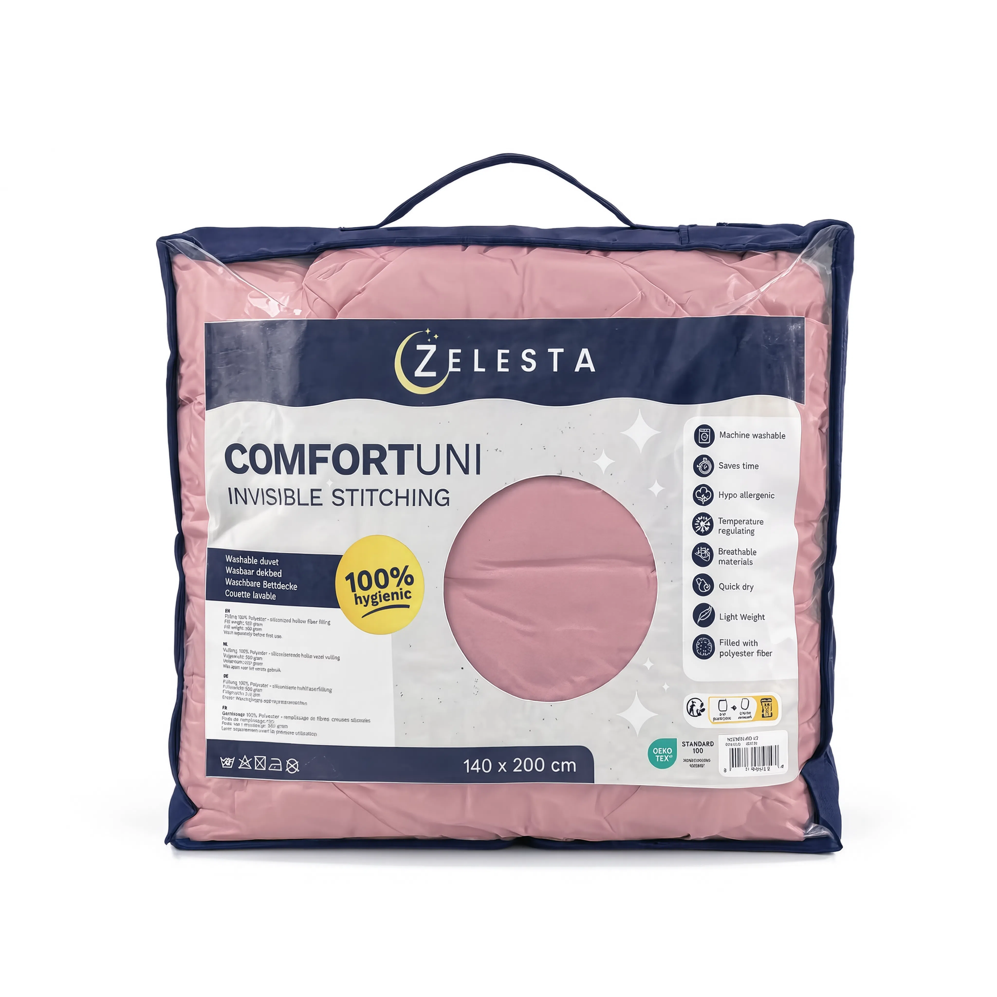 Zelesta Comfort Uni No Stitch Bettdecke - Altrosa