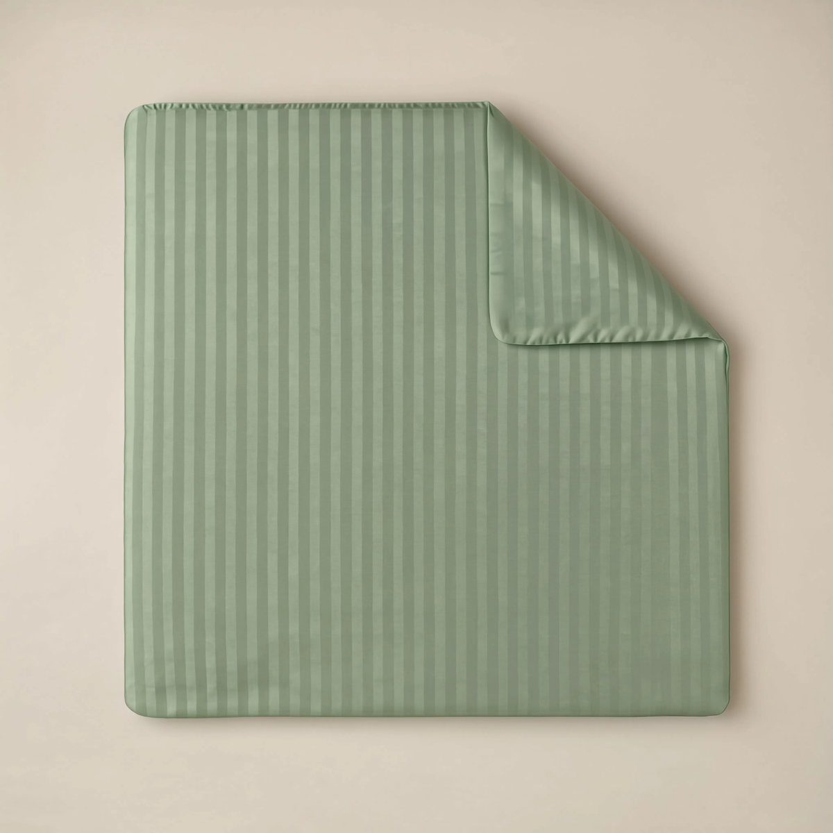 Zelesta Deluxe Hotel Stripe Baumwollsatin Bettdecke - Grün