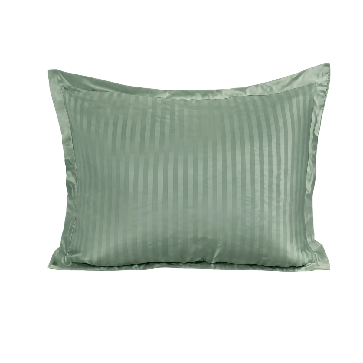 Zelesta Deluxe Hotel Stripe Baumwollsatin Kissenbezüge Set von 2 - Grün