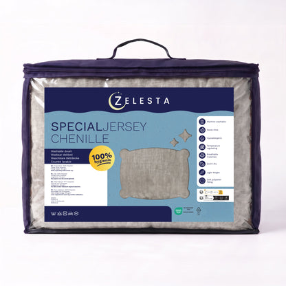 Zelesta Special Jersey Chenille Bettdecke - Metallgrau