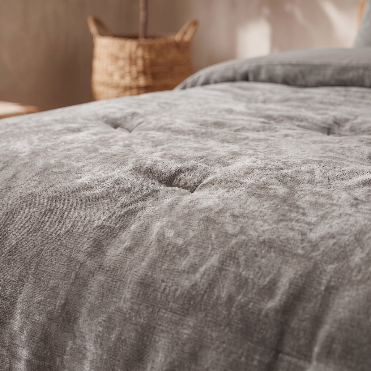 Zelesta Special Jersey Chenille Bettdecke - Metallgrau