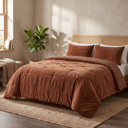 Zelesta Special Jersey Chenille Bettdecke - Warmes Braun