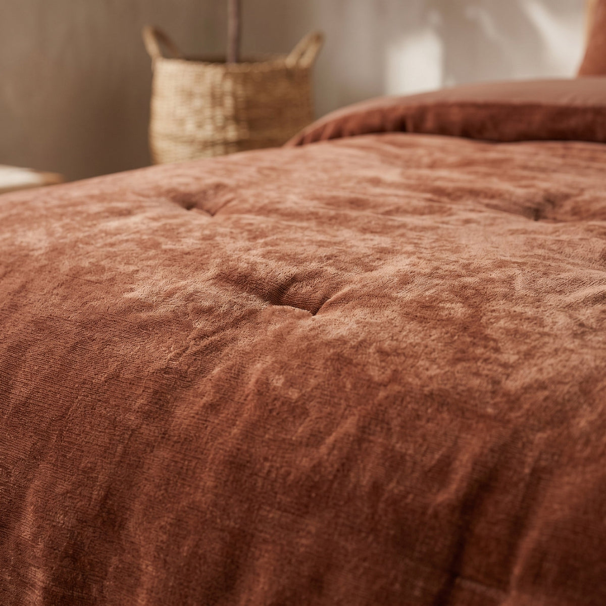 Zelesta Special Jersey Chenille Bettdecke - Warmes Braun