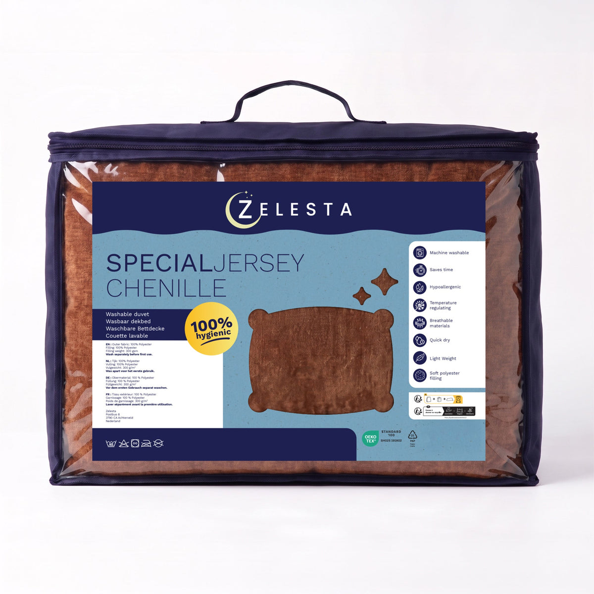 Zelesta Special Jersey Chenille Bettdecke - Warmes Braun