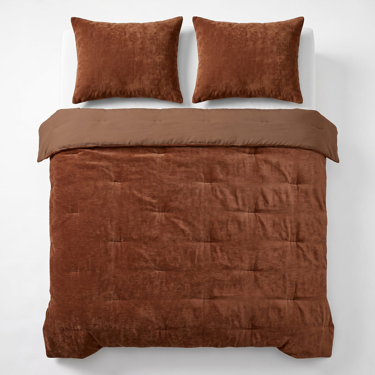 Zelesta Special Jersey Chenille Kissenbezug-Set, 2 Stück - Warmes Braun
