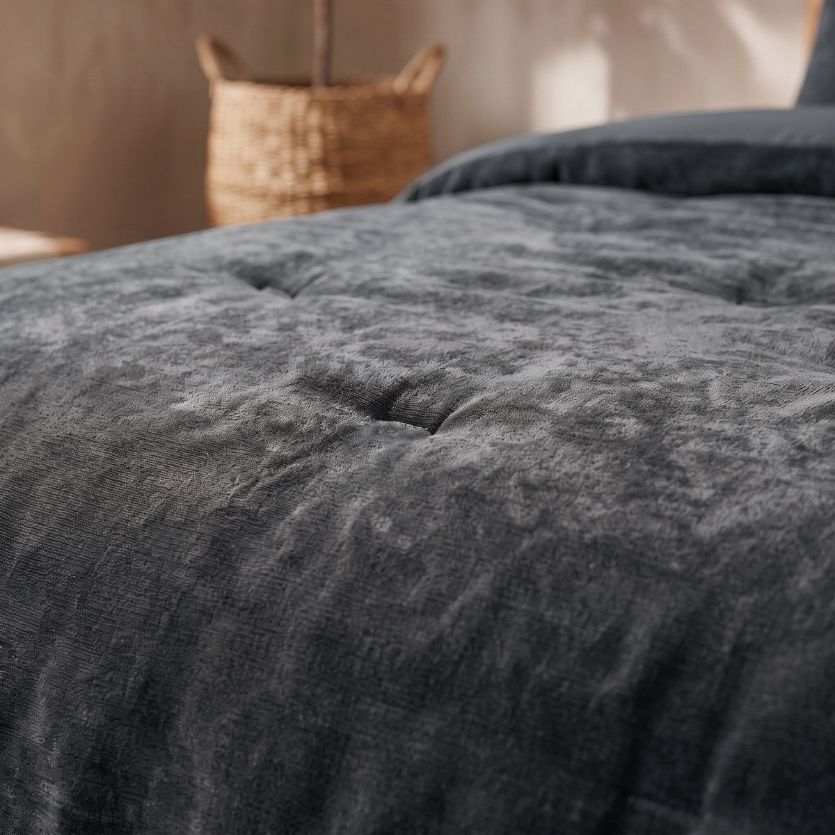 Zelesta Special Jersey Chenille Bettdecke - Warmes Grau