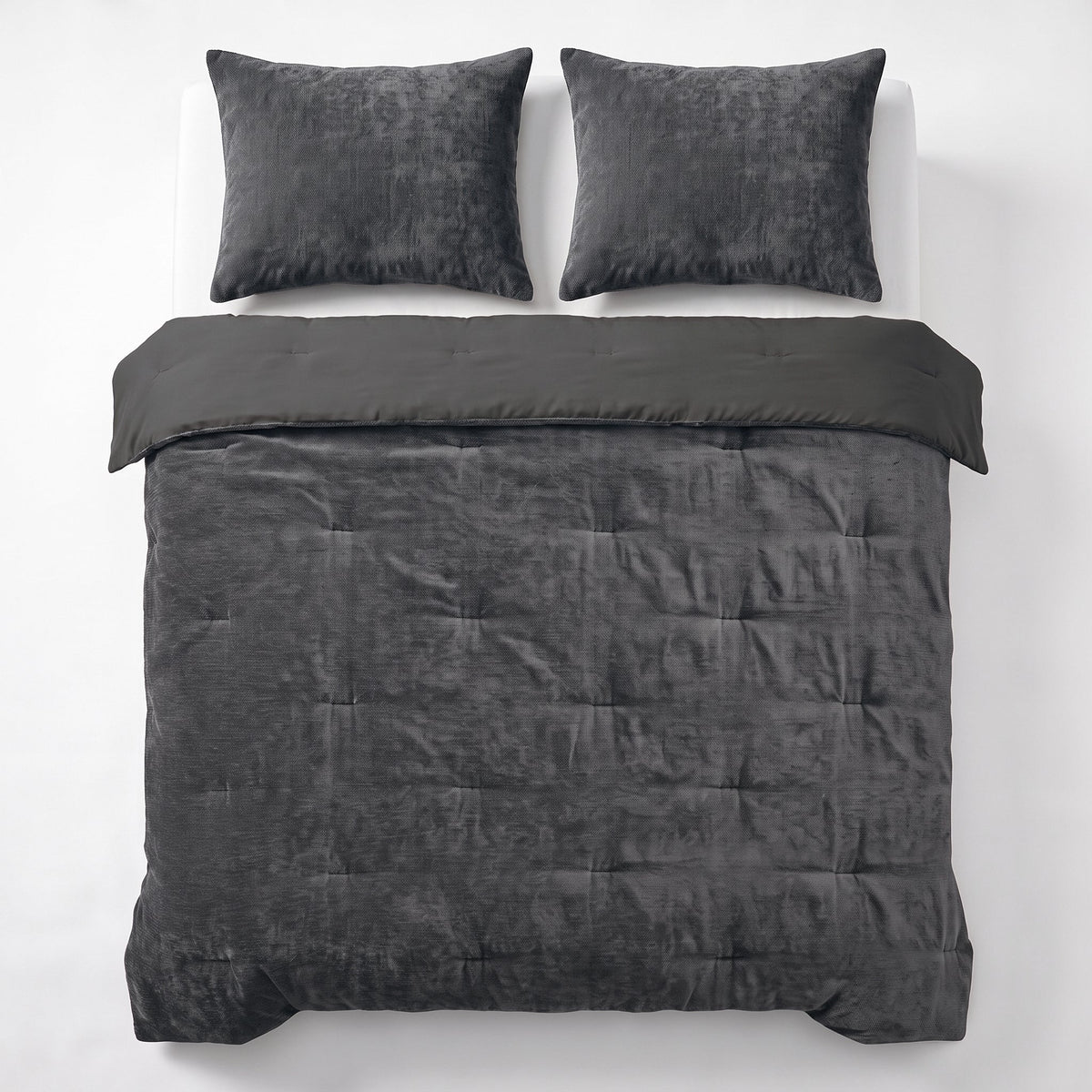 Zelesta Special Jersey Chenille Kissenbezug-Set, 2 Stück - Warmes Grau