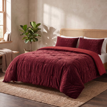 Zelesta Special Jersey Chenille Bettdecke - Barockrot