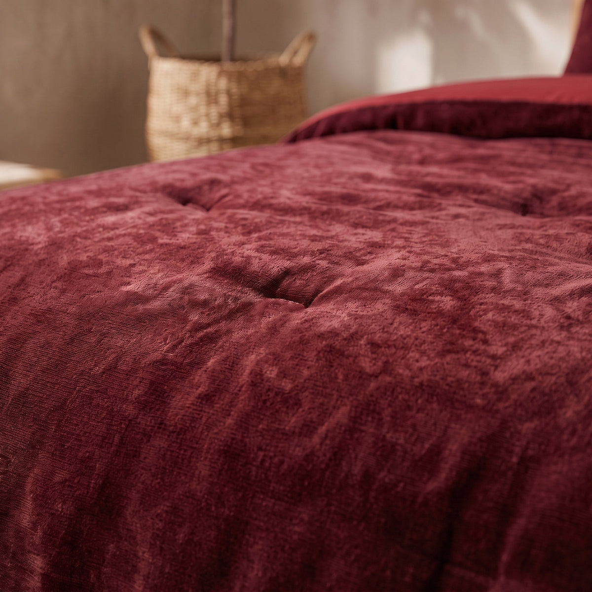 Zelesta Special Jersey Chenille Bettdecke - Barockrot
