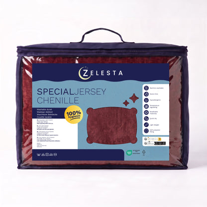 Zelesta Special Jersey Chenille Bettdecke - Barockrot