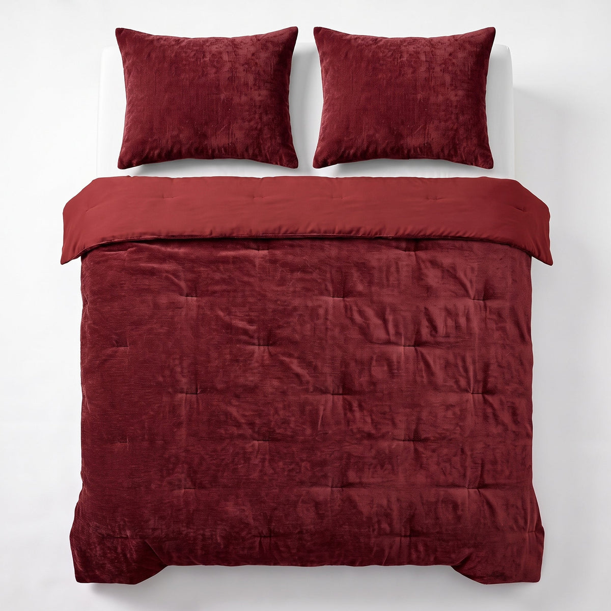 Zelesta Special Jersey Chenille Kissenbezug-Set, 2 Stück - Barockrot