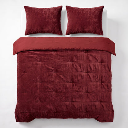 Zelesta Special Jersey Chenille Kissenbezug-Set, 2 Stück - Barockrot