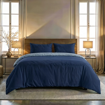 Zelesta Comfort Duo No Stitch Bettdecke - Blau & Marineblau