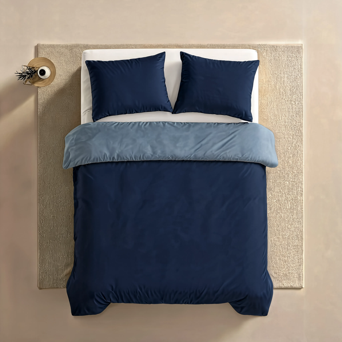 Zelesta Comfort Duo No Stitch Bettdecke - Blau & Marineblau