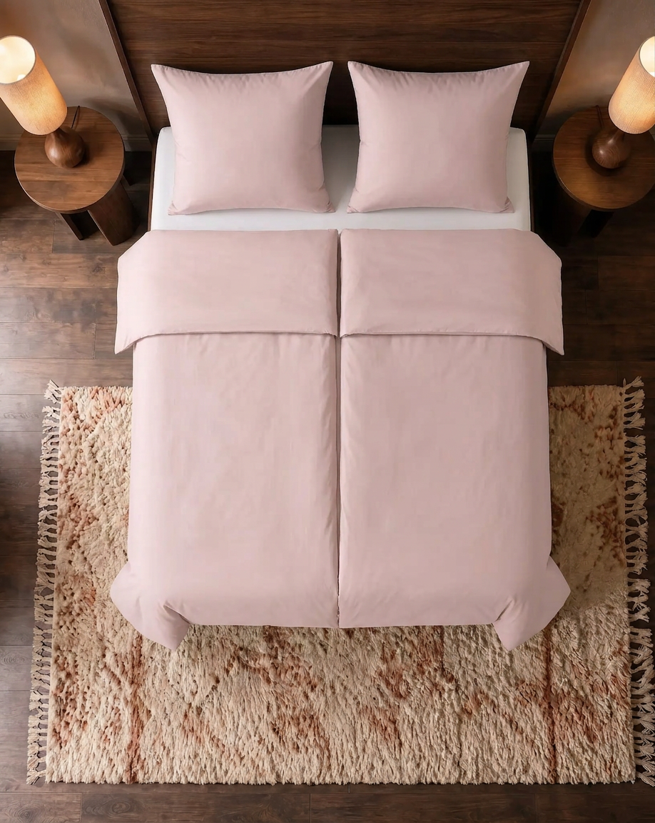 Zelesta Pure Uni No Stitch Baumwolle Bettdecke - Nebelrosa