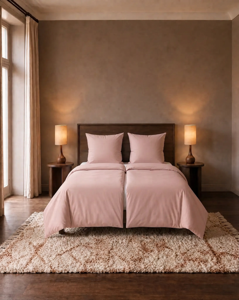 Zelesta Pure Uni No Stitch Baumwolle Bettdecke - Nebelrosa