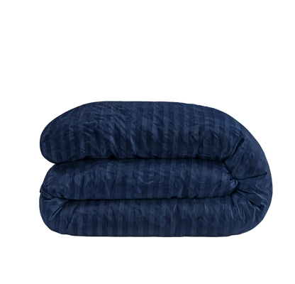 Zelesta Deluxe Hotel Stripe Baumwollsatin Bettdecke - Blau