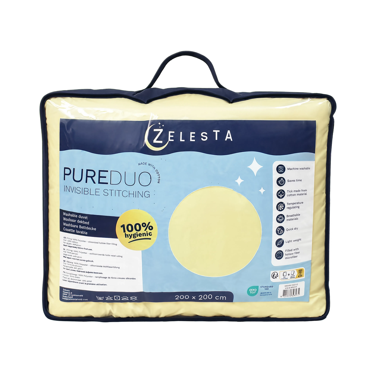 Zelesta Pure Duo No Stitch Baumwolle Bettdecke - Rosa & Gelb