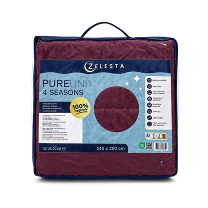 Zelesta Pure Uni 4-Jahreszeiten Nahtlose Baumwollbettdecke - Rot