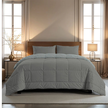Zelesta Pure Duo Baumwolle Bettdecke - Dunkelgrau & Hellgrau