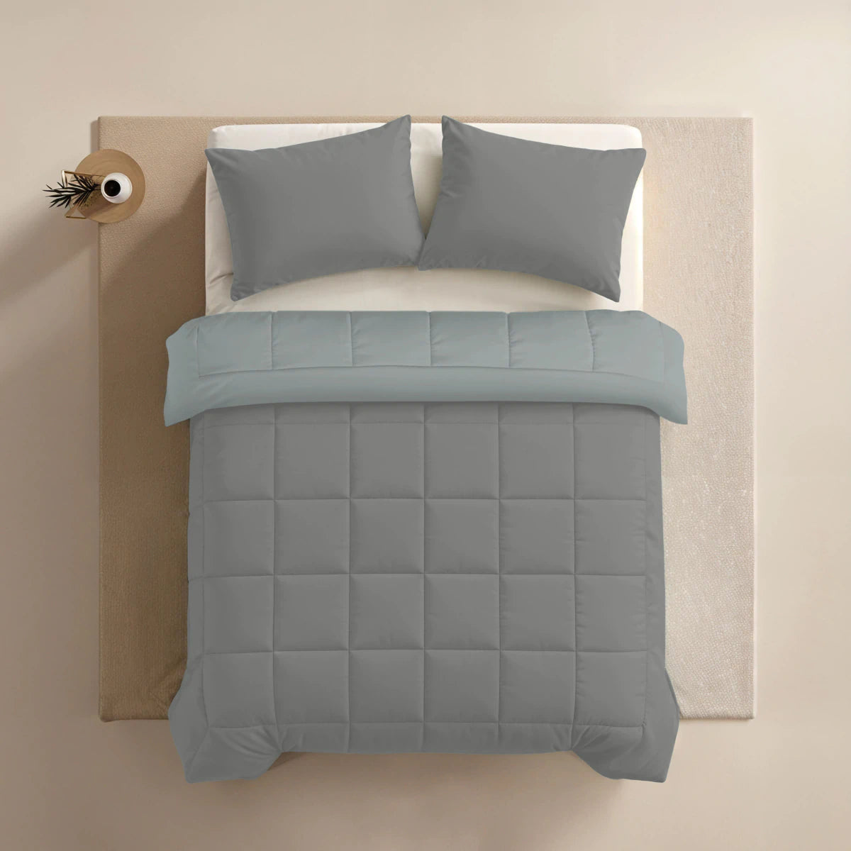 Zelesta Pure Duo Baumwolle Bettdecke - Dunkelgrau & Hellgrau