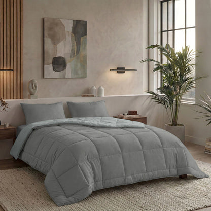 Zelesta Pure Duo Baumwolle Bettdecke - Dunkelgrau & Hellgrau