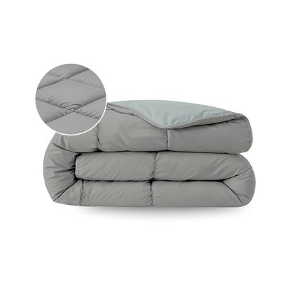 Zelesta Pure Duo Baumwolle Sommerbettdecke - Dunkelgrau & Hellgrau