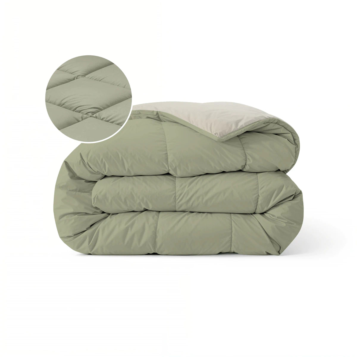 Zelesta Pure Duo Baumwolle Sommerbettdecke - Graugrün & Zartes Graugrün