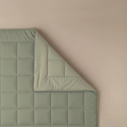 Zelesta Pure Duo Baumwolle Bettdecke - Graugrün & Zartes Graugrün